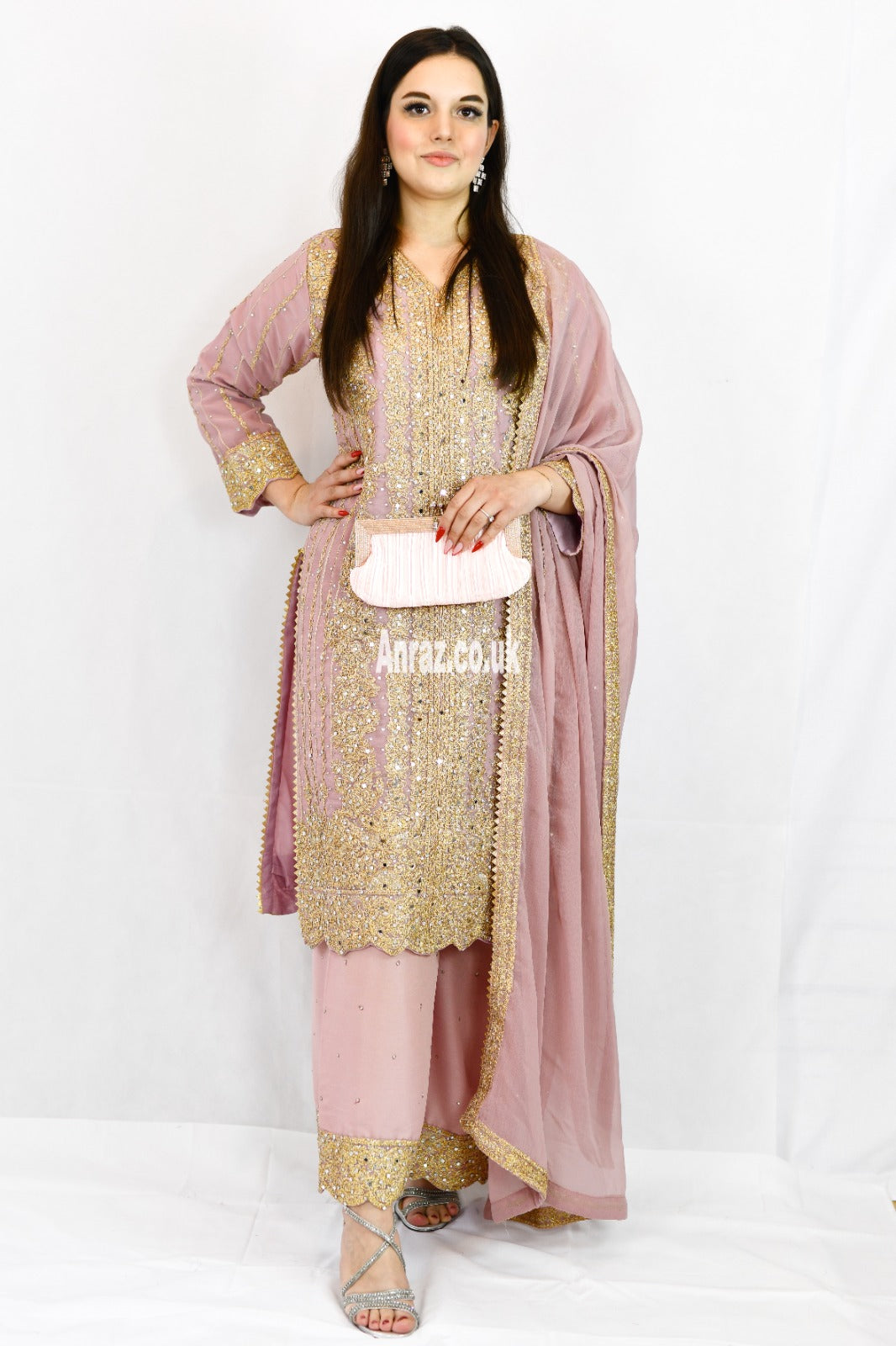 Buy Rosewood Pink Straight Cut Suit - Pakistani Style Pant Suit – Empress  Clothing