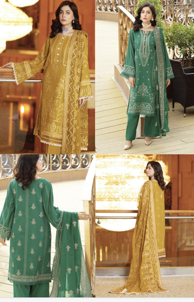 Discover the Elegance of Anmol by Wania Pakistani Designer Embroidered Resham Karandi Party Suit