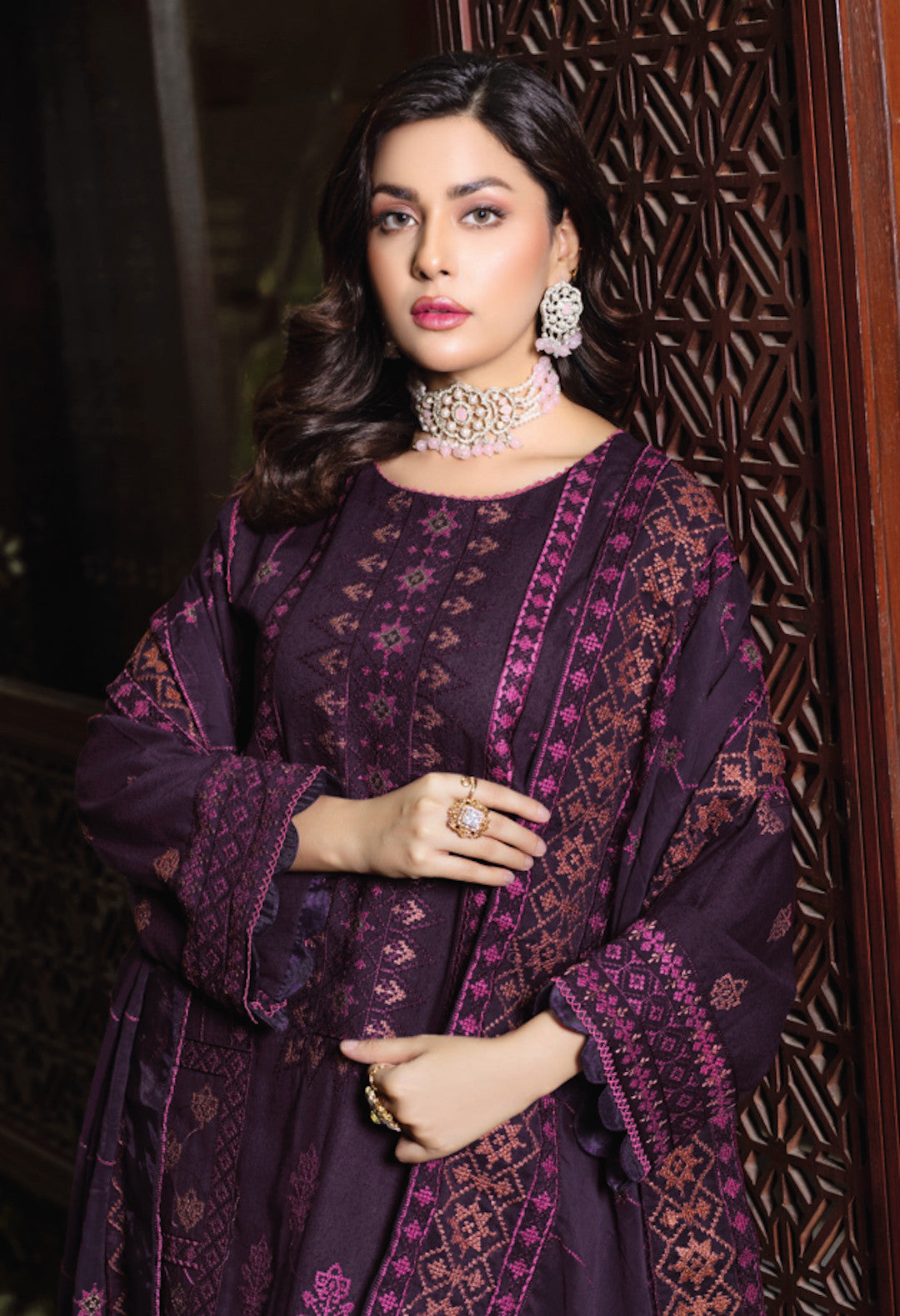 resham-karandi-embroidery-suit-purple