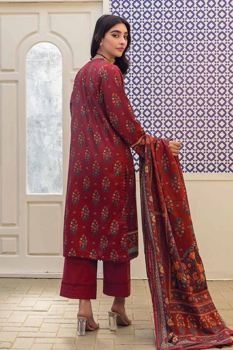 Khaadi-Lawn-suit-in-red