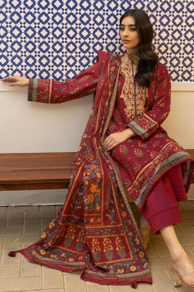 Khaadi-Lawn-suit-in-red