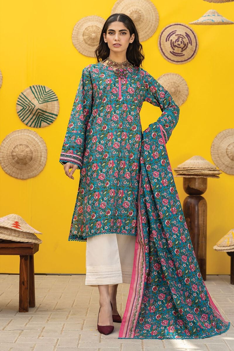 Khaadi-Lawn-suit-in-teal