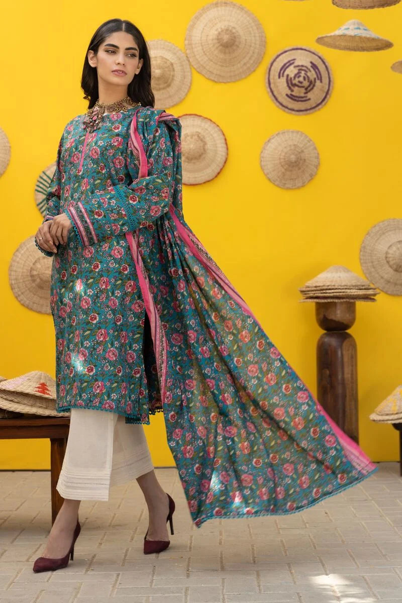 Khaadi-Lawn-suit-in-teal